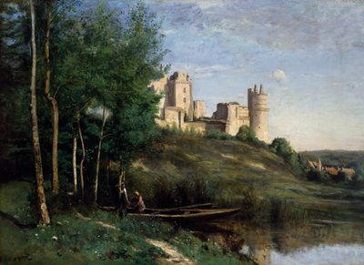 Ruiner af Château de Pierrefonds af Jean Baptiste Camille Corot